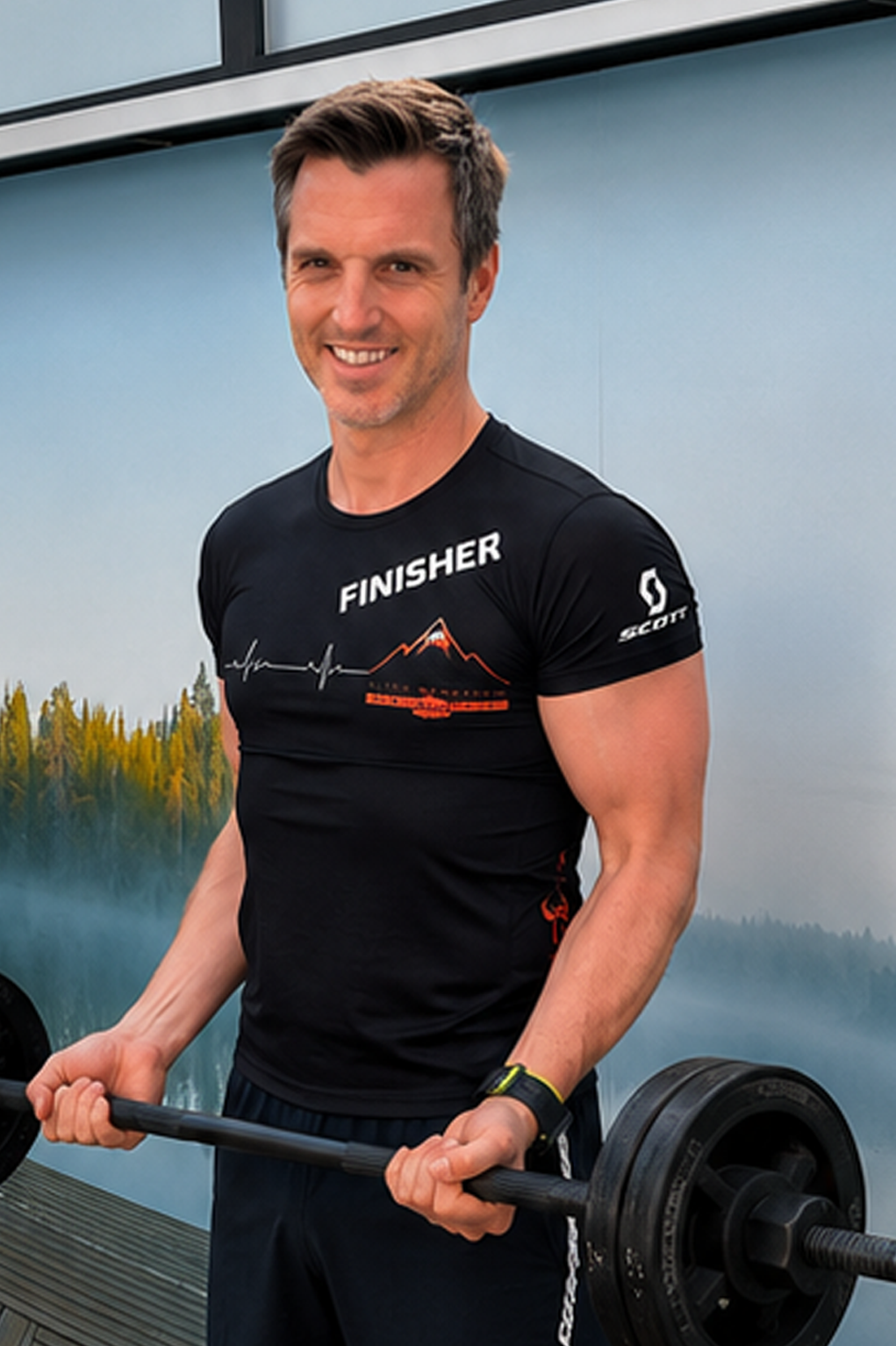 Jarno van Keulen met halter tijdens een trainingsmoment