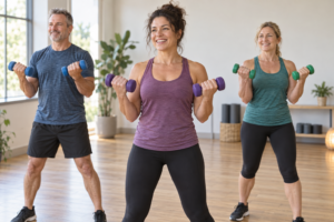 Powerpump in een lichte indoorstudio